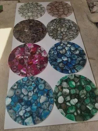 Luxury Green Agate End Table – Round Handmade Stone Furniture, Home Decor Art, Personalized Gift Idea Unique Handicrafts IND