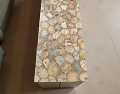 Unique Brown Agate Side Table – Natural Stone Sofa Table or Coffee Table for Living Room – Handcrafted Decor Unique Handicrafts IND