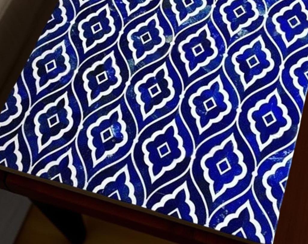 Handmade Lapis Lazuli Marble Table Top | Blue Stone Dining, Kitchen Counter, Office Conference Decor Unique Handicrafts IND
