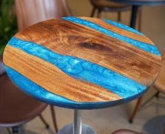 Blue Epoxy River Coffee Table – Handmade Wood Resin Table – Modern Rustic Furniture – Unique Living Room Home Decor Unique Handicrafts IND