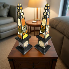 Black Marble Obelisks – Marble Obelisk Set, Stone Obelisk Decor, Black Stone Sculptures for Living Room & Home Display Unique Handicrafts IND