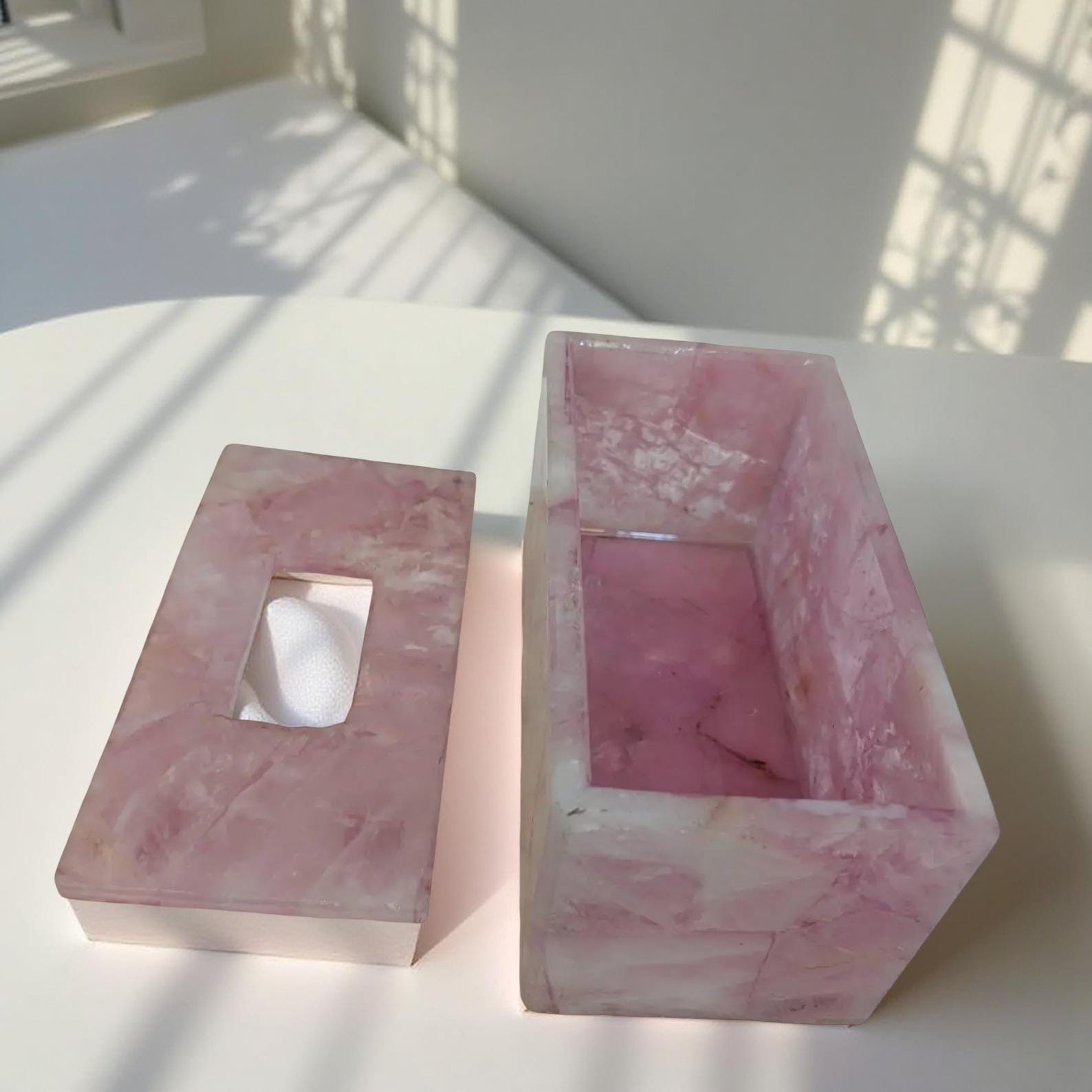 Rose Quartz Bathroom Set, Elegant Bathroom Accessories, Agate Soap Pump, Stone Soap Dispenser, Luxury Vanity Set, Crystal Decor Unique Handicrafts IND