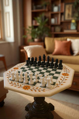 Stone Chess Board Game Table | Marble Chess Set – Inlay Chess Table with Pieces |  Personalized Gift for Dad or Son | Unique Handmade Gift Unique Handicrafts IND