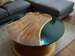 Walnut Epoxy Resin Table | Black Epoxy Dining Table | Handmade Custom Table Top | Modern Home Furniture & Gift Unique Handicrafts IND