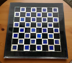 Antique Marble Chess Board – Lapis Lazuli Inlay with Semi-Precious Stones – Handmade Mosaic Stone Art – Decorative Gift for Him Unique Handicrafts IND