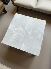 Selenite Coffee Table | Luxury Selenite Countertop Slab, Wall Tiles & Decor | Handmade Gemstone Wall Highlighter | Elegant Stone Furniture Unique Handicrafts IND