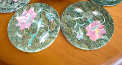 Green Marble Coasters Set of 6 | Natural Stone Drink Coasters | Handmade Elegant Table Decor | Luxury Home Gift Idea Unique Handicrafts IND