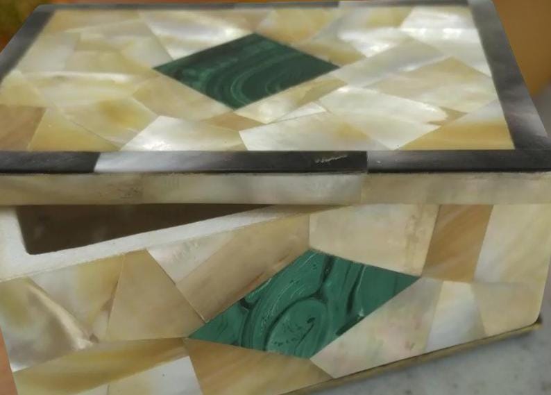 Mother of Pearl Jewelry Box | Handmade Keepsake Box | Luxury Collectible Gift for Loved One | Elegant Trinket Storage Box Unique Handicrafts IND