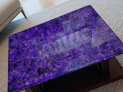 Amethyst Crystal Coffee Table | Purple Gemstone Furniture for Living Room | Handmade Stone Table | Luxury Home Decor Accent Piece Unique Handicrafts IND