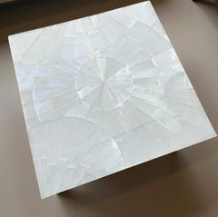 Selenite Coffee Table | Luxury Selenite Countertop Slab, Wall Tiles & Decor | Handmade Gemstone Wall Highlighter | Elegant Stone Furniture Unique Handicrafts IND