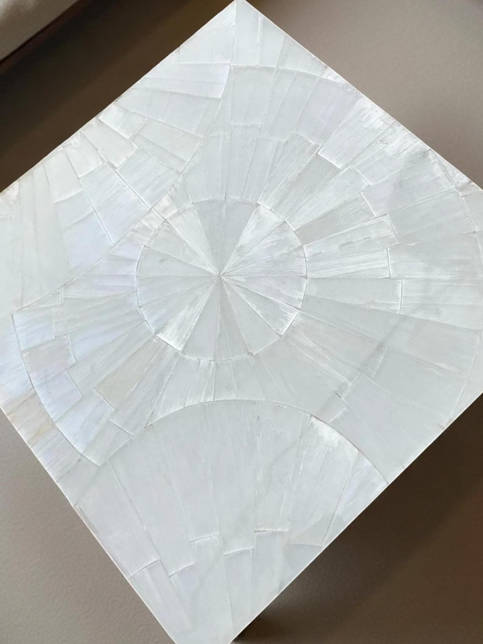 Selenite Coffee Table | Luxury Selenite Countertop Slab, Wall Tiles & Decor | Handmade Gemstone Wall Highlighter | Elegant Stone Furniture Unique Handicrafts IND