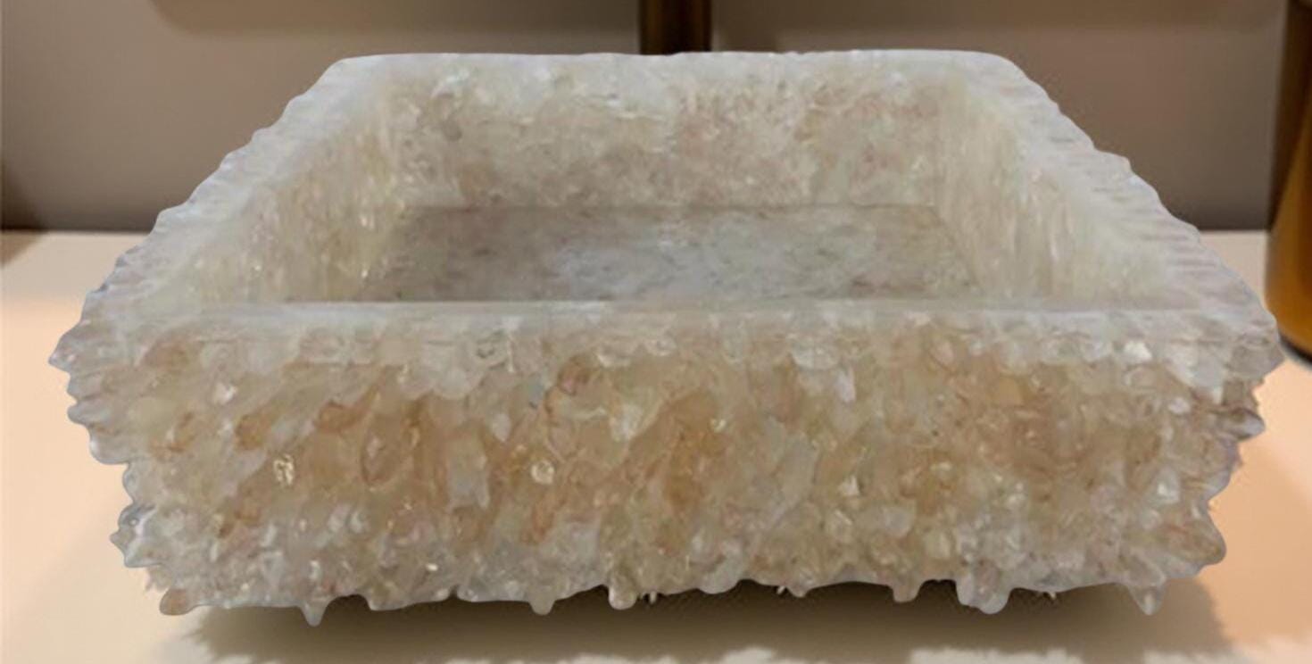 Custom Quartz Sink with Integrated Countertop – Bathroom Vanity Top, Vessel Sink, Quartz Vanity – Made to Order Bathroom Decor Unique Handicrafts IND