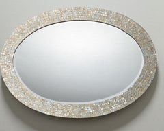 Luxury Mother of Pearl Oval Wall Hanging Mirror – Stone Home & Bathroom Interior Decor Unique Handicrafts IND