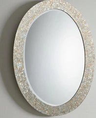 Luxury Mother of Pearl Oval Wall Hanging Mirror – Stone Home & Bathroom Interior Decor Unique Handicrafts IND