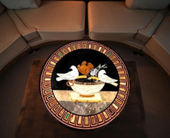 Luxury Black Marble Coffee Table with Pigeon Inlay, Handmade Pietradura Art Table, Semi Precious Stone Home Decor, Luxury Marble Furniture Unique Handicrafts IND