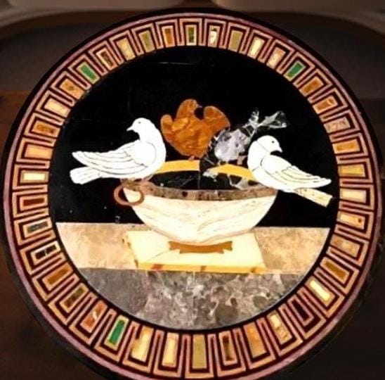 Luxury Black Marble Coffee Table with Pigeon Inlay, Handmade Pietradura Art Table, Semi Precious Stone Home Decor, Luxury Marble Furniture Unique Handicrafts IND