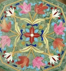 Buy Green Marble Coffee Table Top, Handmade Semi Precious Inlay Pietradura Floral Art, Luxury Home Decor, Interior Gift for Her Wedding Unique Handicrafts IND