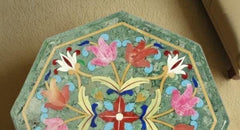 Buy Green Marble Coffee Table Top, Handmade Semi Precious Inlay Pietradura Floral Art, Luxury Home Decor, Interior Gift for Her Wedding Unique Handicrafts IND