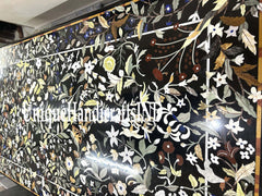 Pietra Dura Table, Black Marble Table, semi precious floral inlay work, Home Décor & Office Furniture, coffee cafe table, Marble furniture Unique Handicrafts IND
